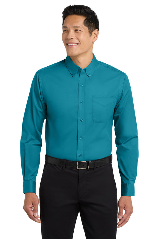 Port Authority Long Sleeve Easy Care Shirt S608 Teal Green