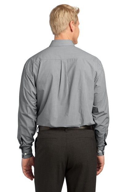 Port Authority Plaid Pattern Easy Care Shirt. S639 Charcoal