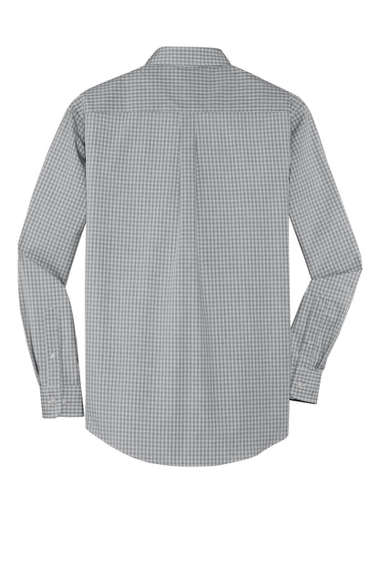 Port Authority Plaid Pattern Easy Care Shirt. S639 Charcoal