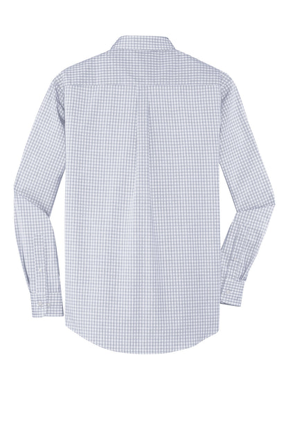 Port Authority Plaid Pattern Easy Care Shirt. S639 White