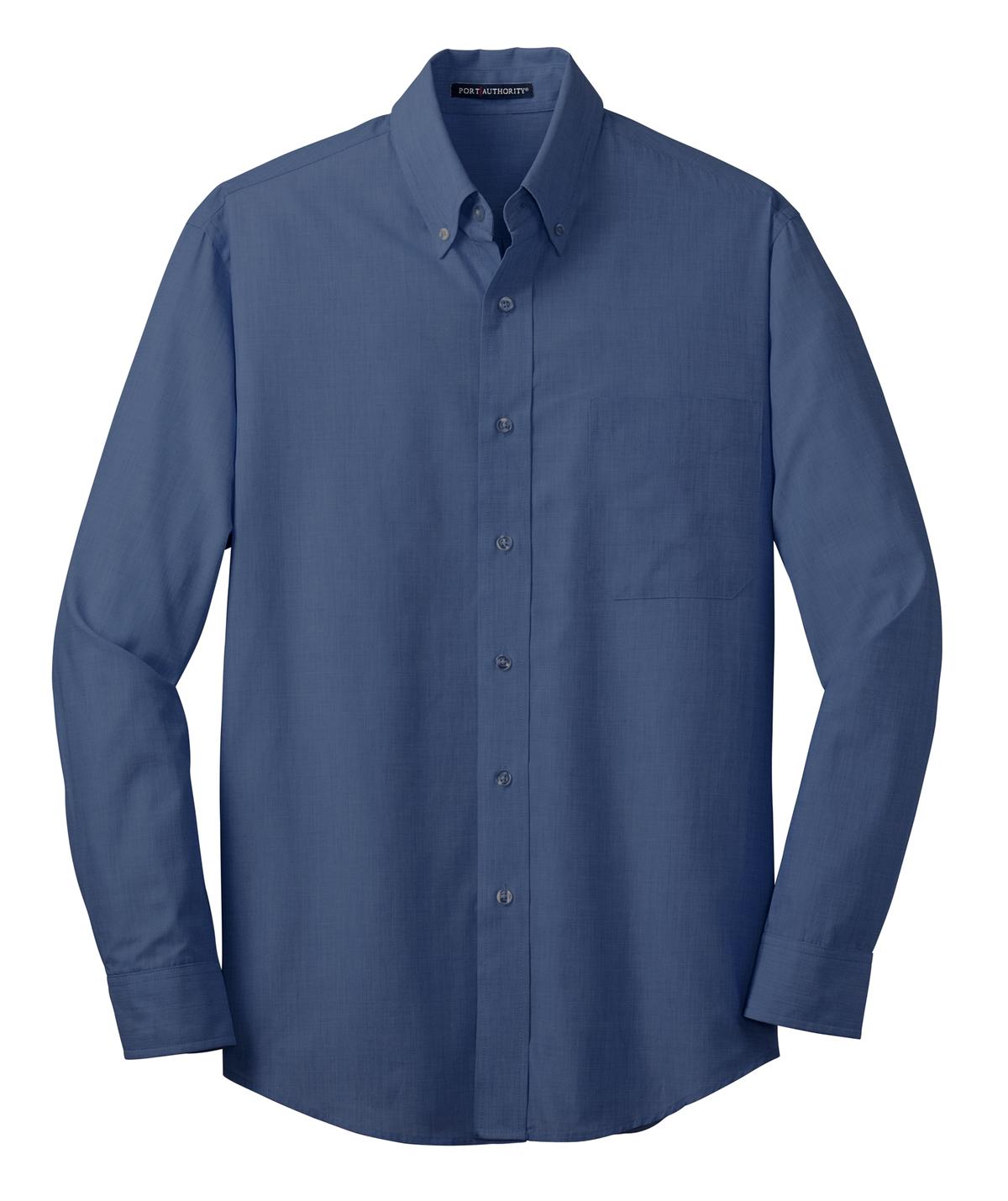Port Authority Crosshatch Easy Care Shirt. S640 Deep Blue