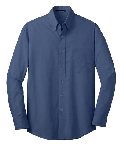 Port Authority Crosshatch Easy Care Shirt. S640 Deep Blue
