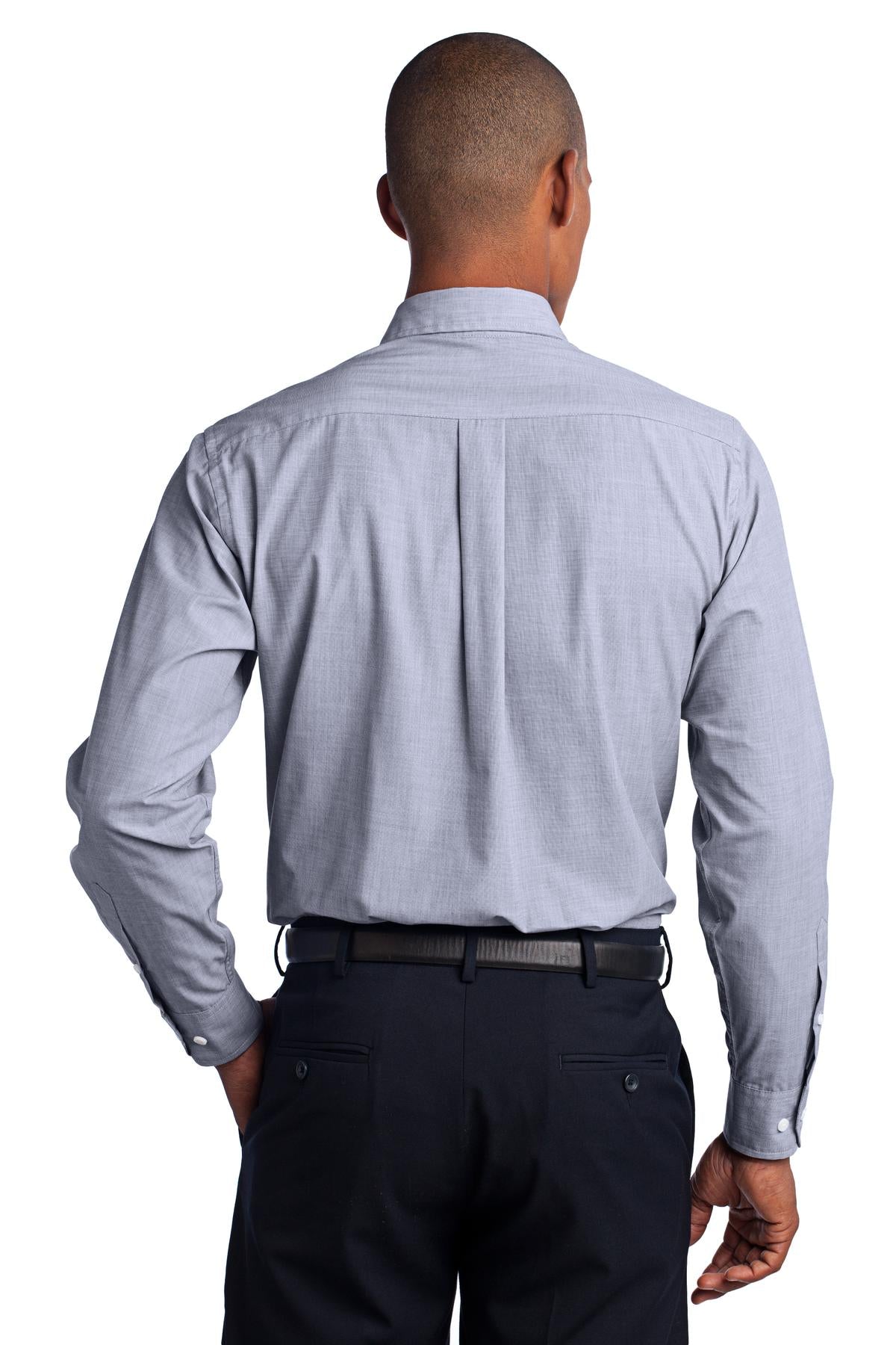 Port Authority Crosshatch Easy Care Shirt. S640 Navy Frost