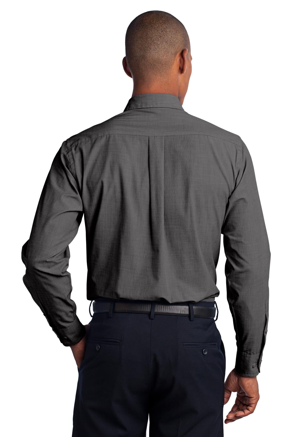Port Authority Crosshatch Easy Care Shirt. S640 Soft Black