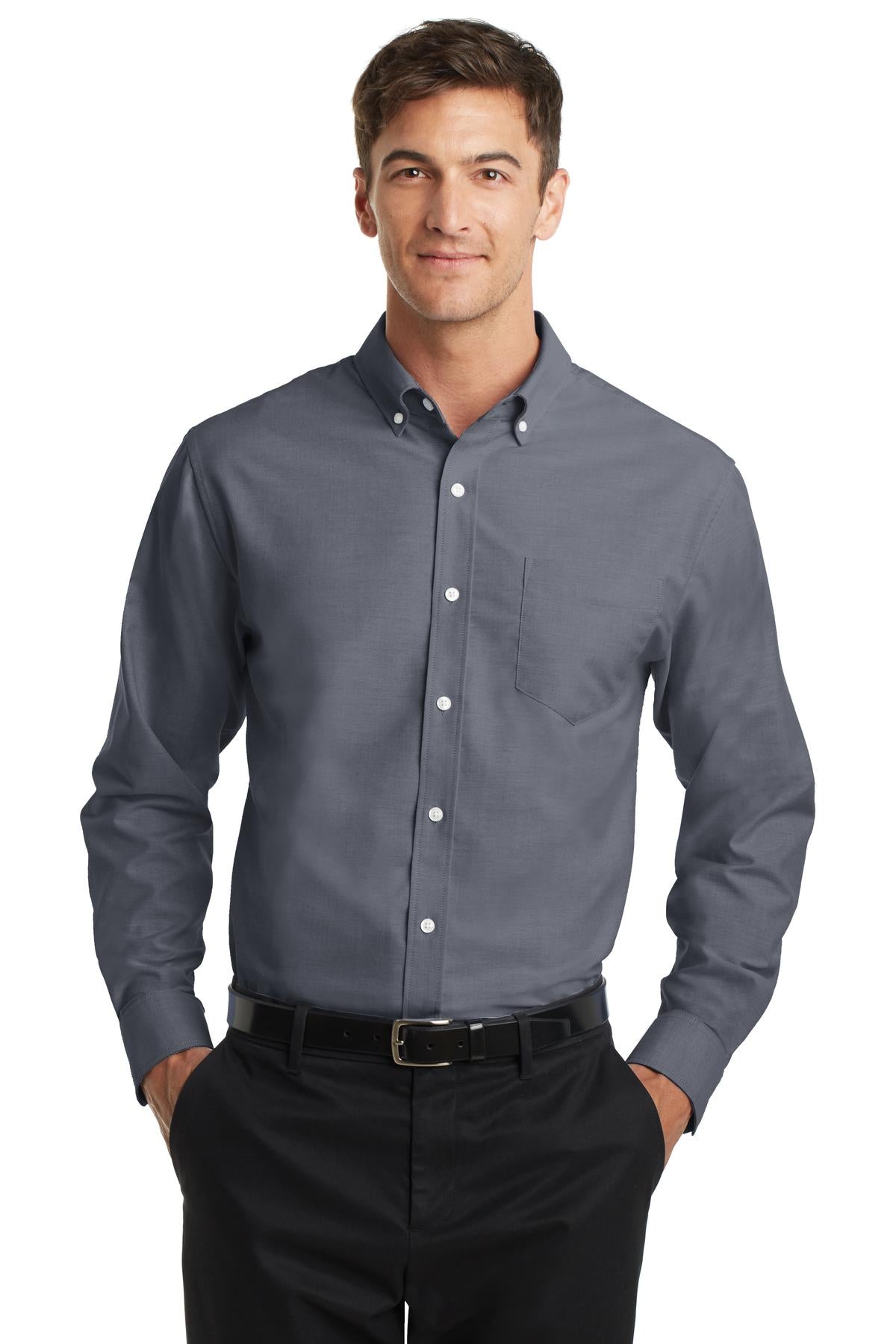Port Authority SuperPro Oxford Shirt. S658 Black