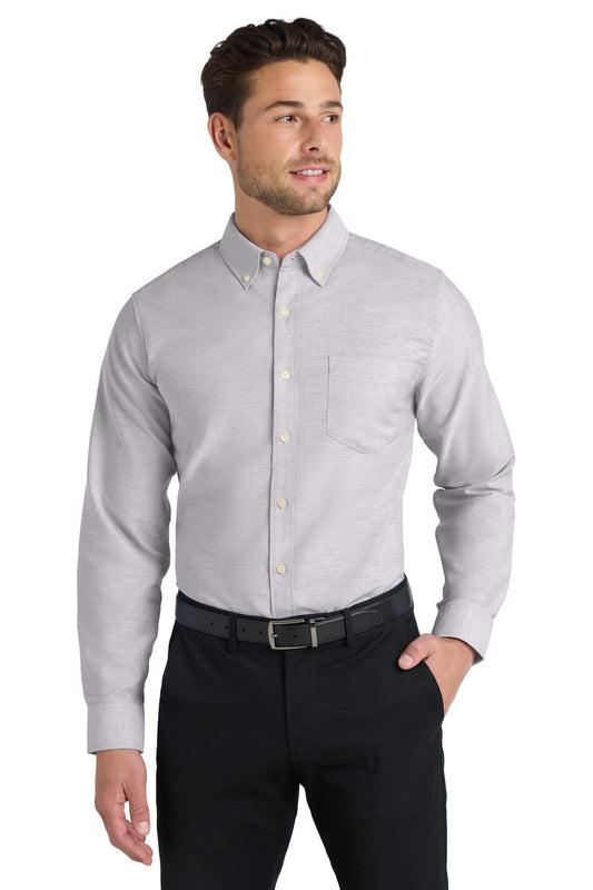 Port Authority SuperPro Oxford Shirt. S658 Gusty Grey