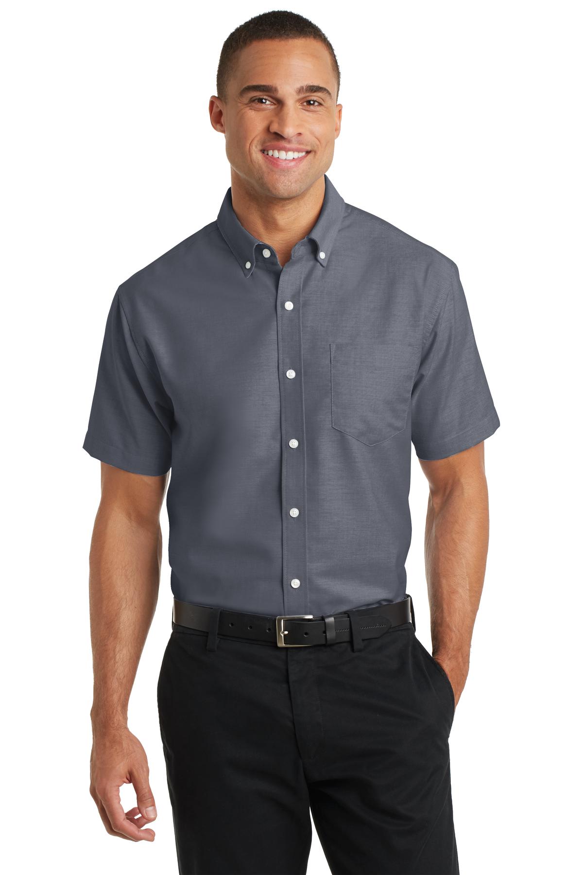 Port Authority Short Sleeve SuperPro Oxford Shirt. S659 Black