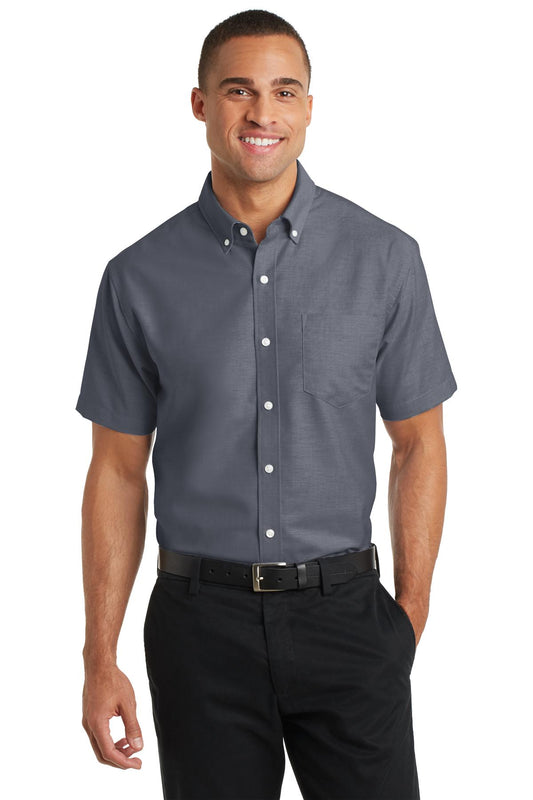 Port Authority Short Sleeve SuperPro Oxford Shirt. S659 Black