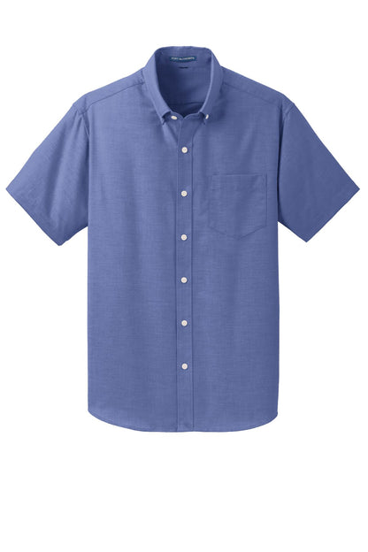 Port Authority Short Sleeve SuperPro Oxford Shirt. S659 Navy
