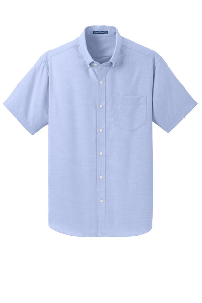 Port Authority Short Sleeve SuperPro Oxford Shirt. S659 Oxford Blue