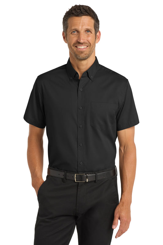 Port Authority Short Sleeve SuperPro Twill Shirt S664 Black