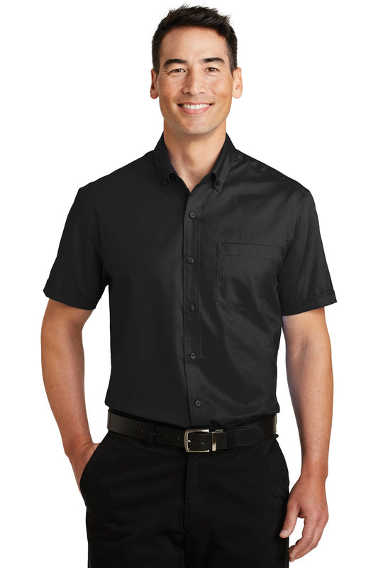 Port Authority Short Sleeve SuperPro Twill Shirt. S664 Black