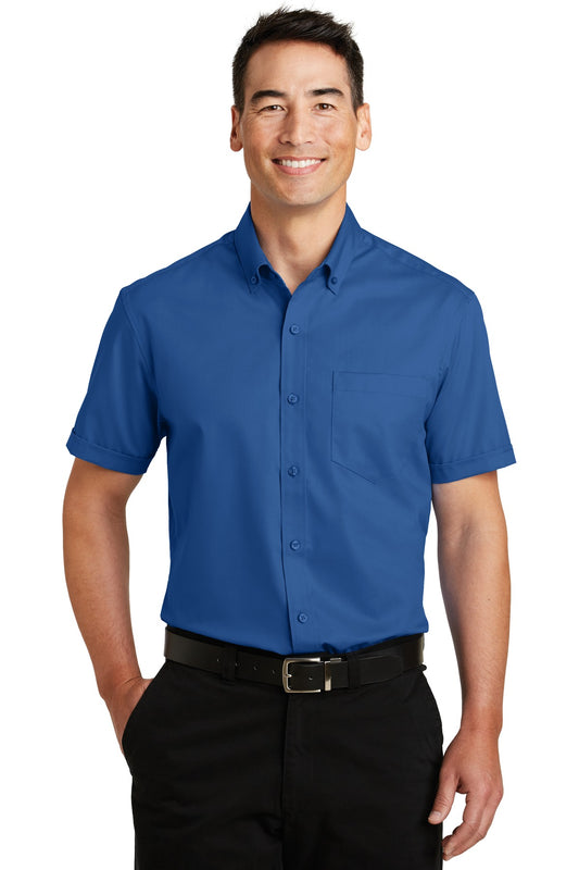 Port Authority Short Sleeve SuperPro Twill Shirt. S664 True Blue
