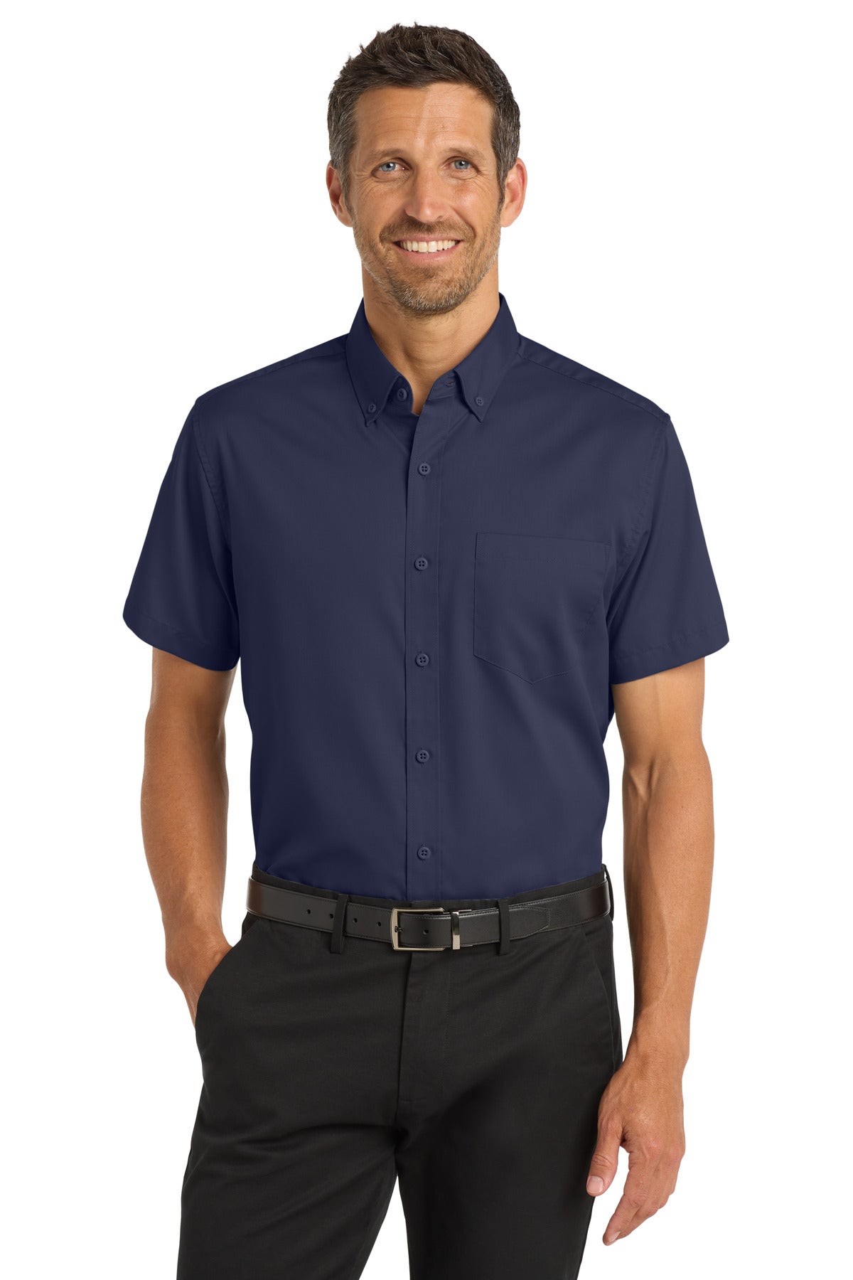 Port Authority Short Sleeve SuperPro Twill Shirt S664 True Navy