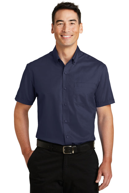 Port Authority Short Sleeve SuperPro Twill Shirt. S664 True Navy