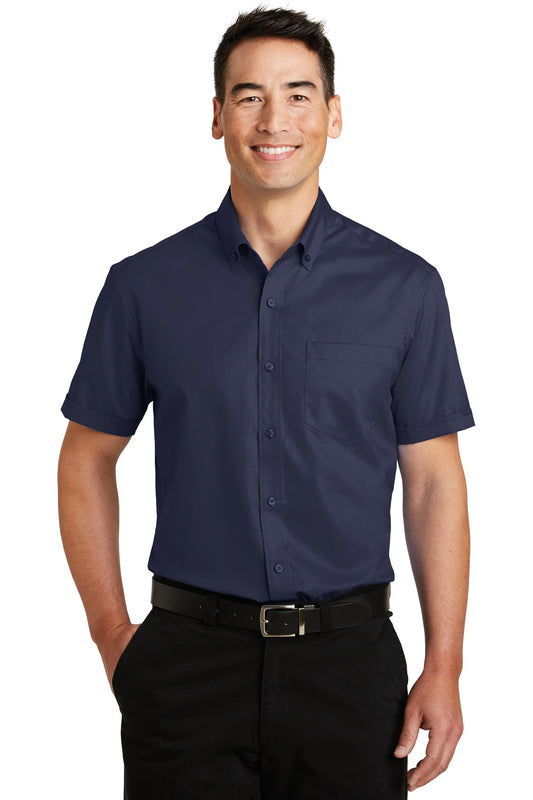 Port Authority Short Sleeve SuperPro Twill Shirt. S664 True Navy