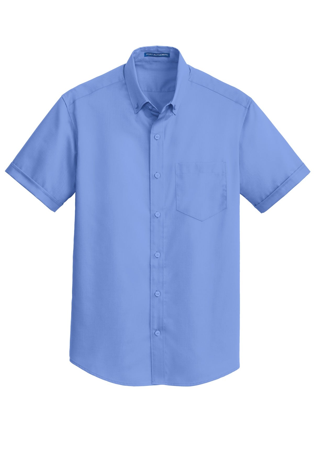Port Authority Short Sleeve SuperPro Twill Shirt. S664 Ultramarine Blue