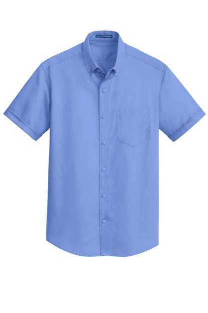Port Authority Short Sleeve SuperPro Twill Shirt. S664 Ultramarine Blue