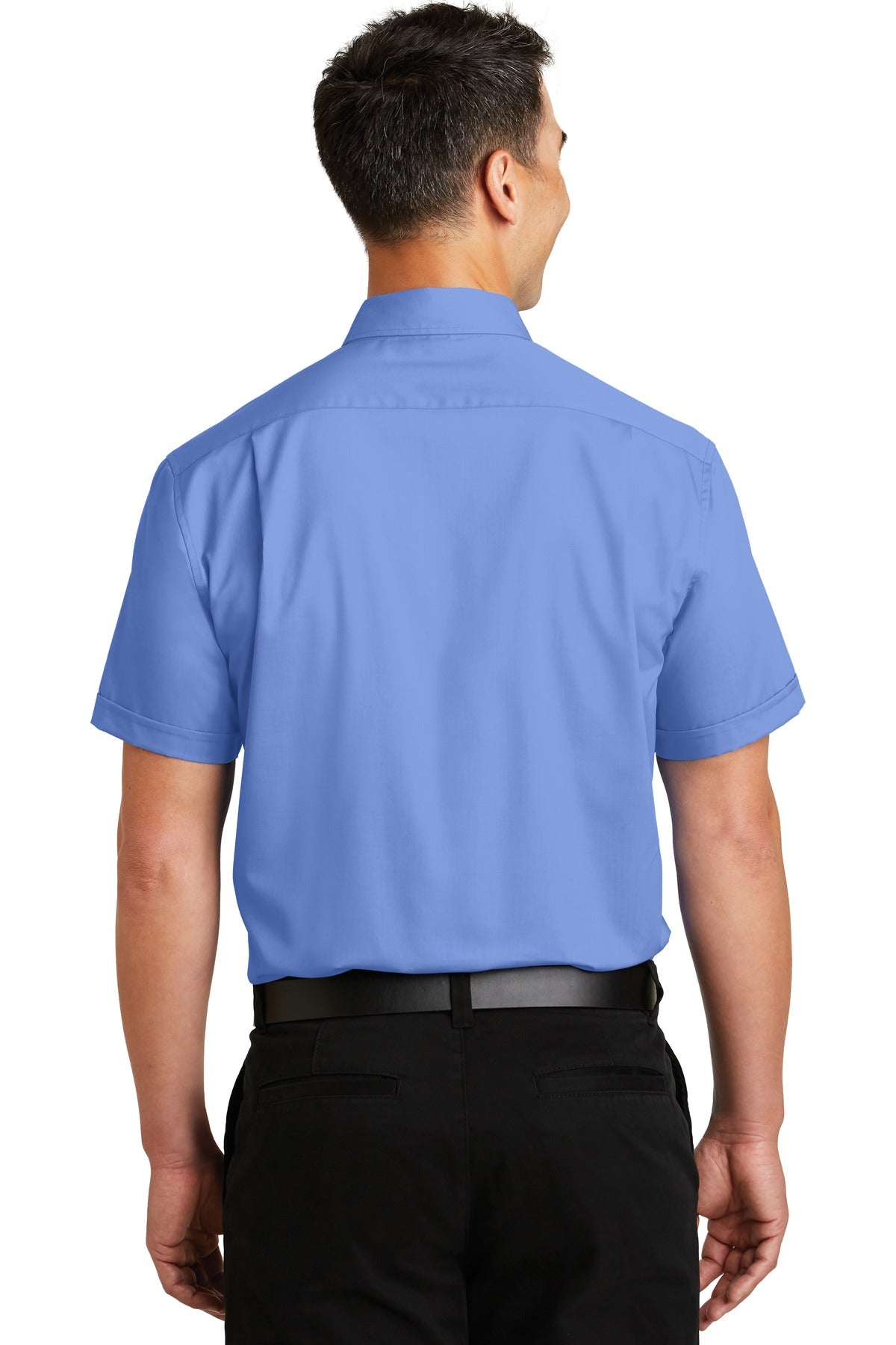 Port Authority Short Sleeve SuperPro Twill Shirt. S664 Ultramarine Blue