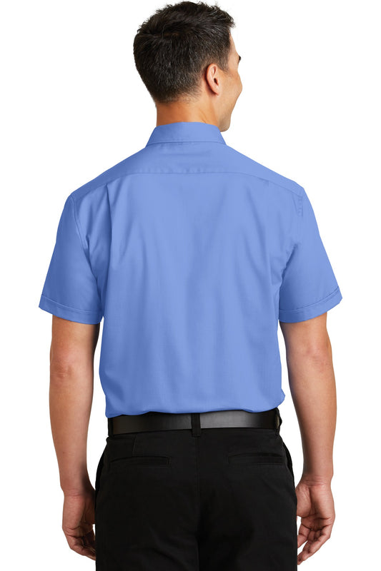 Port Authority Short Sleeve SuperPro Twill Shirt. S664 Ultramarine Blue