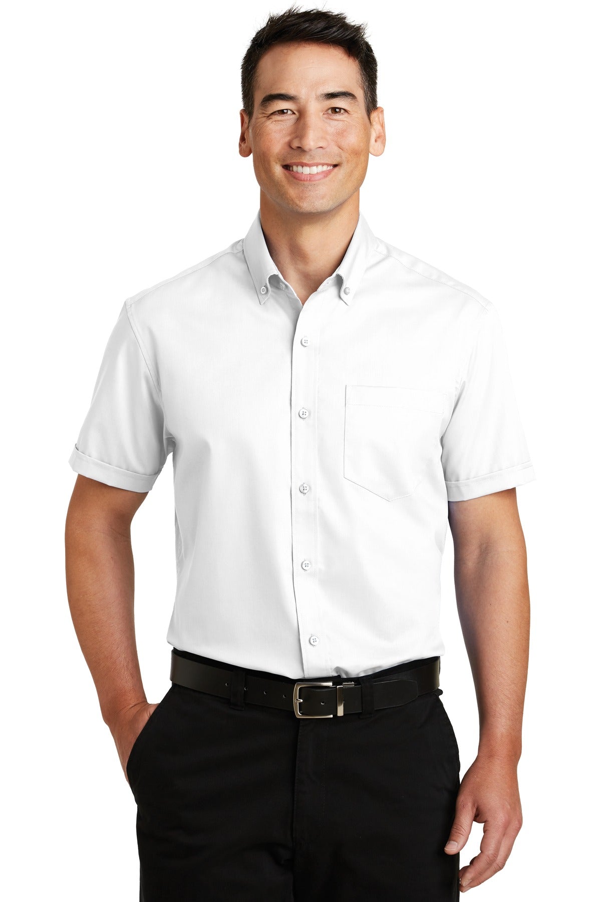 Port Authority Short Sleeve SuperPro Twill Shirt. S664 White