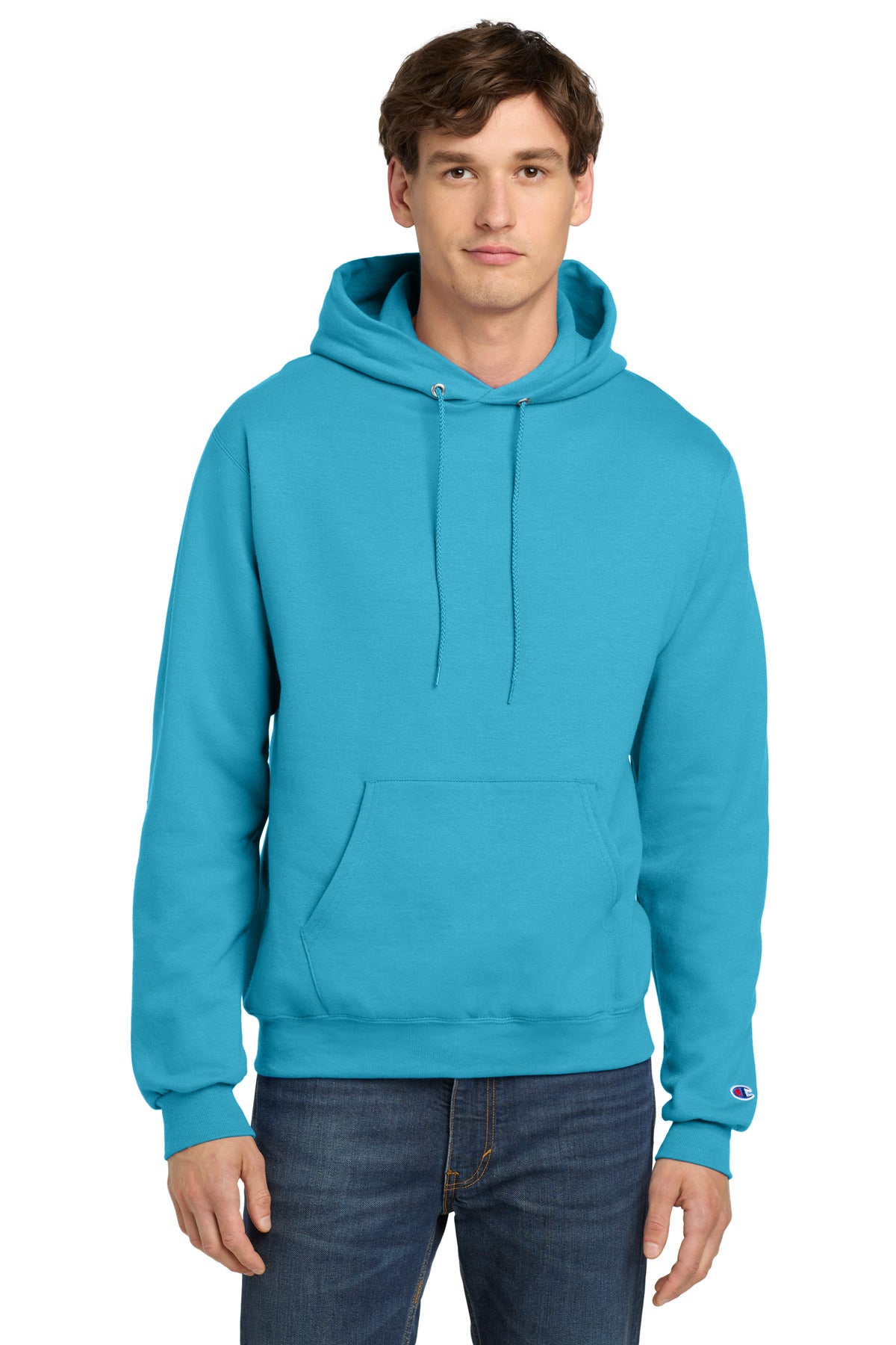 Champion Powerblend Pullover Hoodie. S700 Blue Lagoon