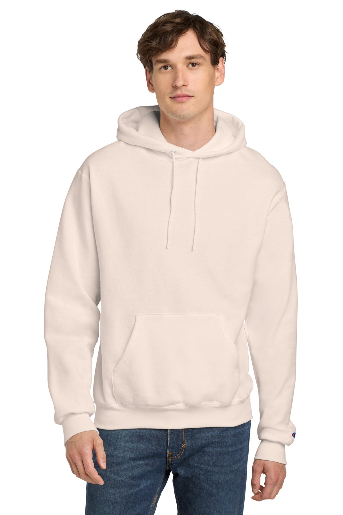 Champion Powerblend Pullover Hoodie. S700 Body Blush