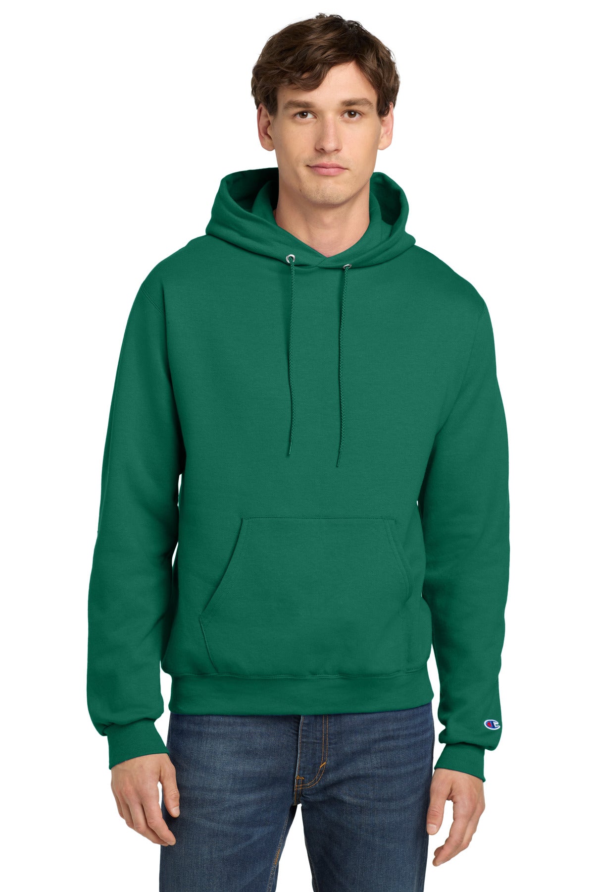 Champion Powerblend Pullover Hoodie. S700 Emerald Green