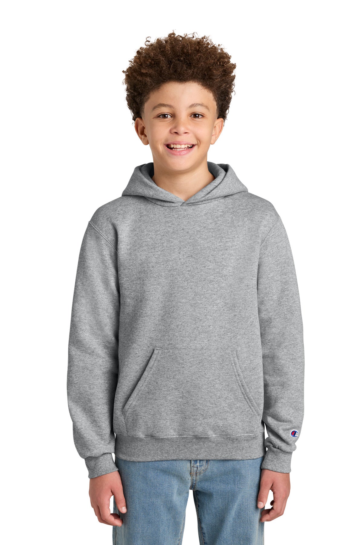 Champion Youth Powerblend Hooded Sweatshirt S790 Light Steel