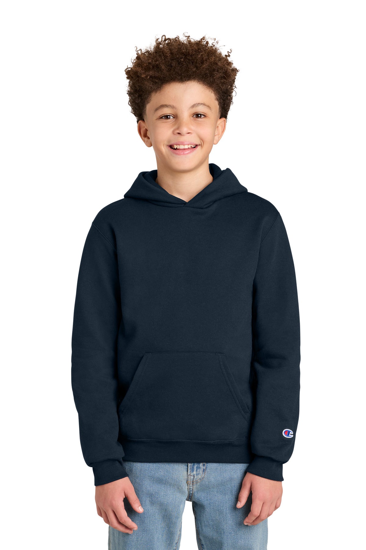 Champion Youth Powerblend Hooded Sweatshirt S790 Navy