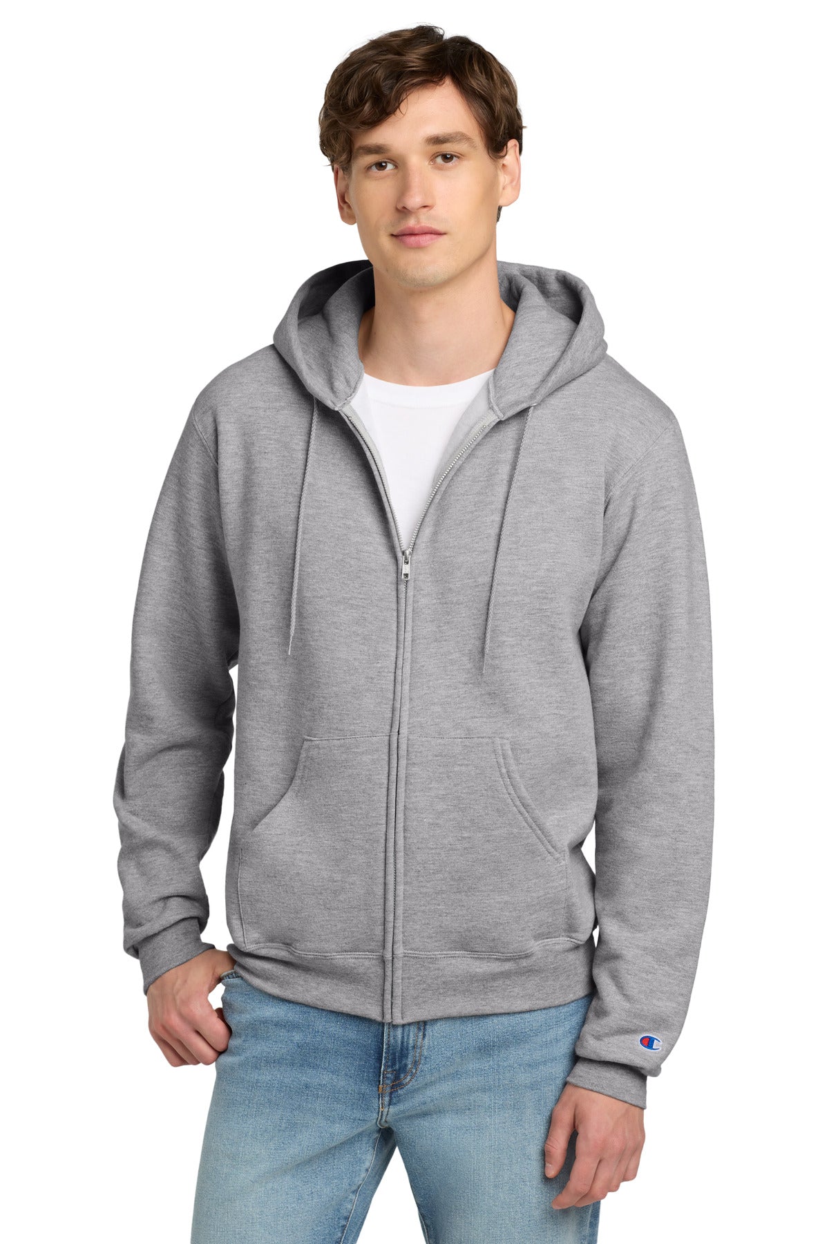 Champion Powerblend Full-Zip Hoodie S800 Light Steel