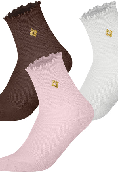 Legwear SASSTER Women's 1-3 Pair oack of Crew Socks Cocoa Pink