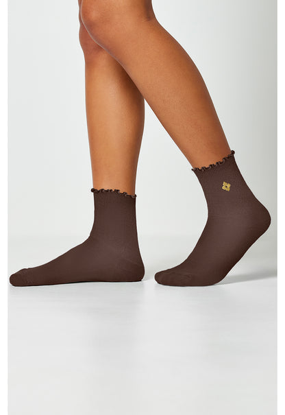 Legwear SASSTER Women's 1-3 Pair oack of Crew Socks Cocoa Pink