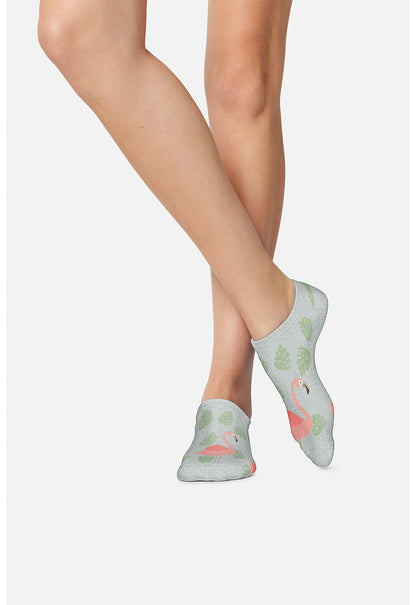 Legwear SECRETSHOW Women's 6-5 Pair Packs of Ankle Socks Flamingos & Fruit