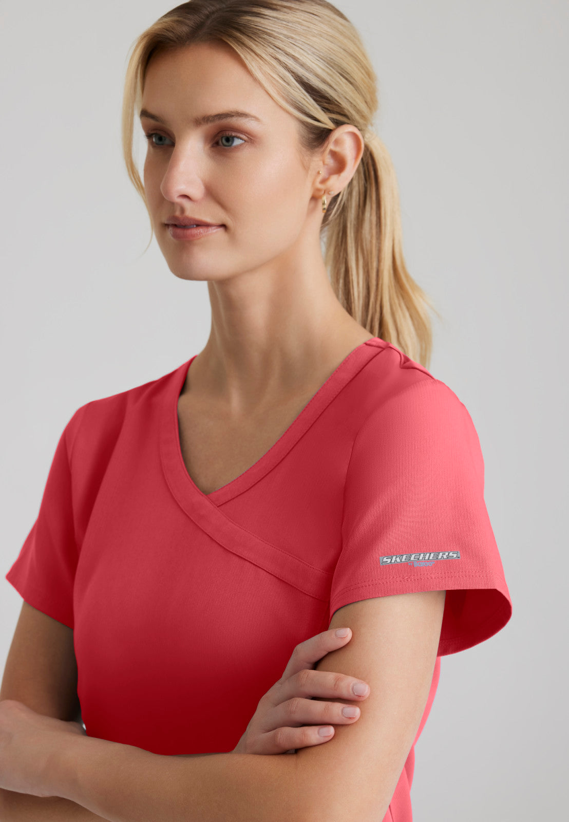 Skechers SK102 Reliance Scrub Top True Red