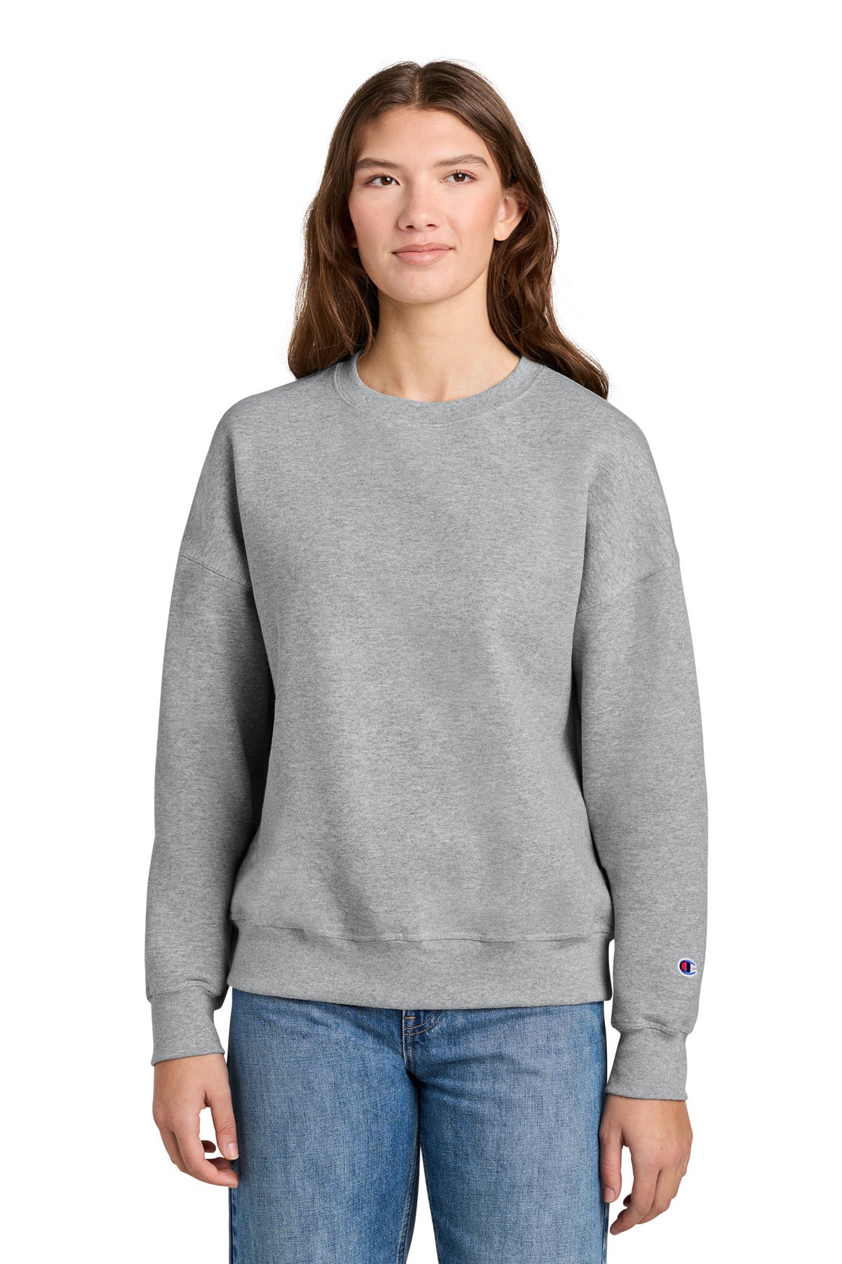 Champion Women's Powerblend Crewneck Sweatshirt SL650 Light Steel