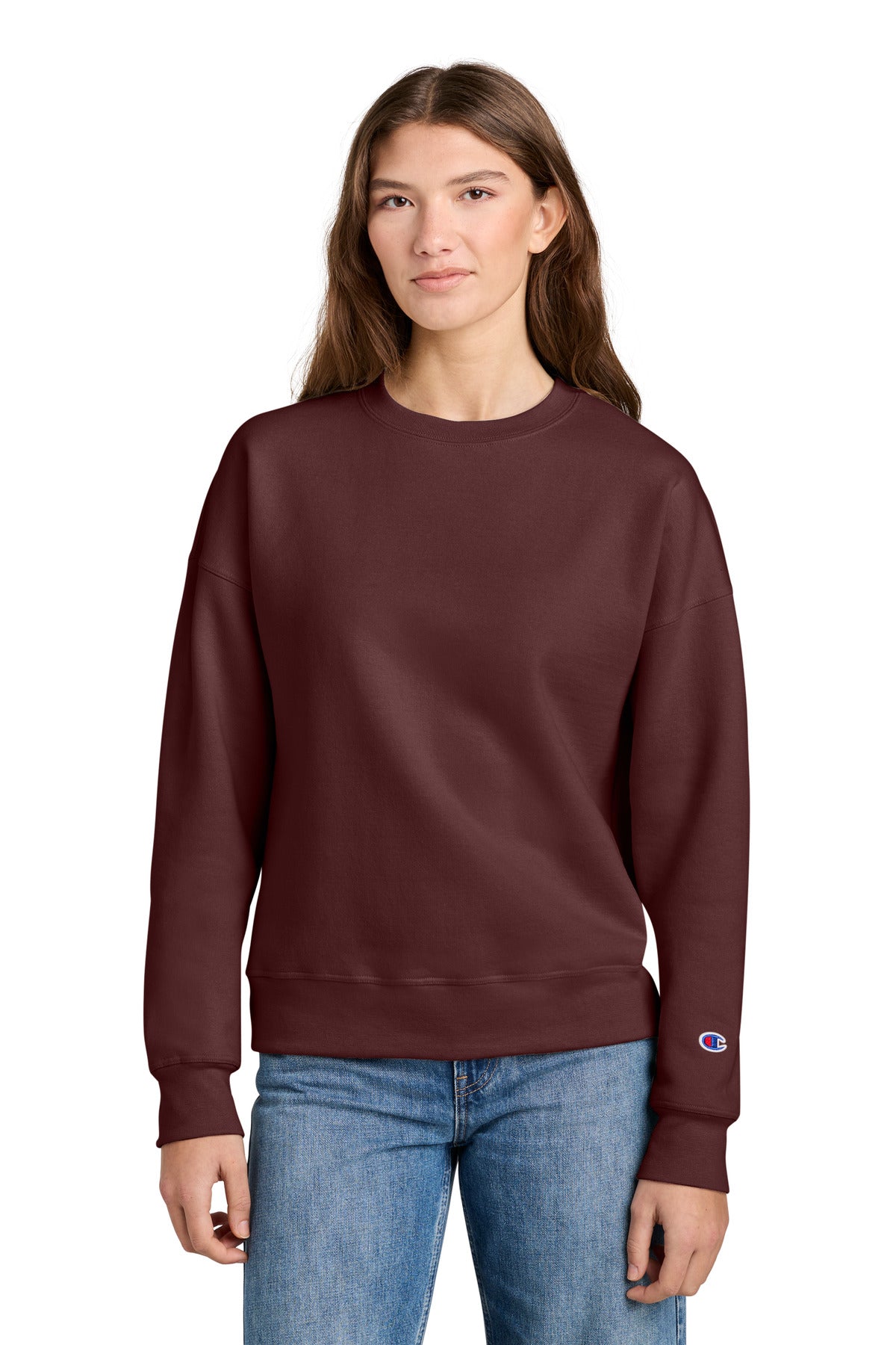 Champion Women's Powerblend Crewneck Sweatshirt SL650 Maroon