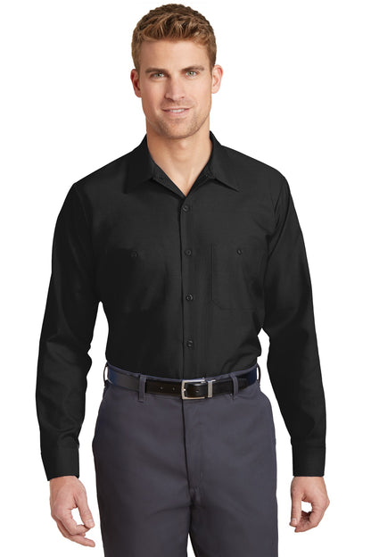 Red Kap Long Size Long Sleeve Industrial Work Shirt SP14LONG Black