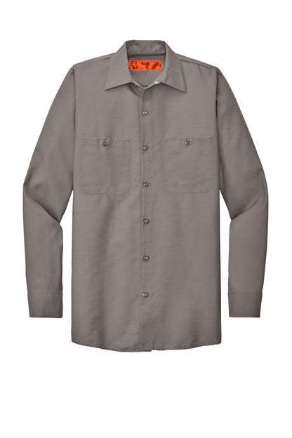 Red Kap Long Size Long Sleeve Industrial Work Shirt SP14LONG Grey