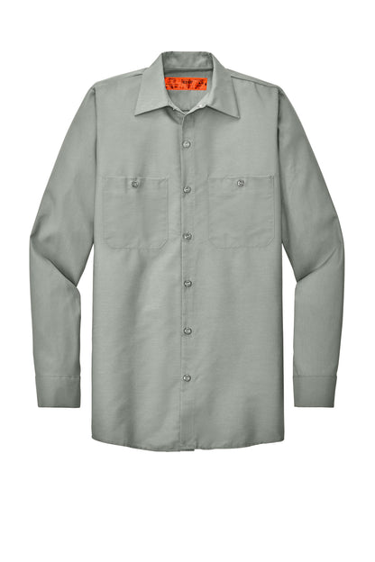 Red Kap Long Size Long Sleeve Industrial Work Shirt SP14LONG Light Grey