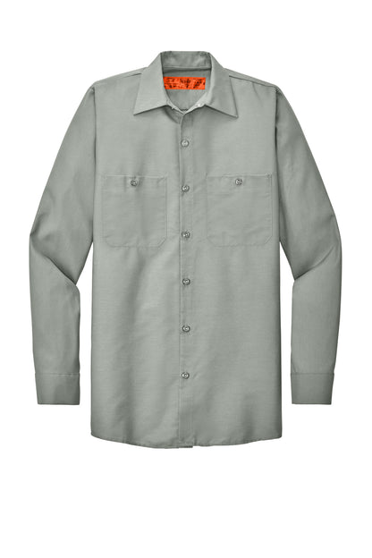 Red Kap Long Sleeve Industrial Work Shirt SP14 Light Grey