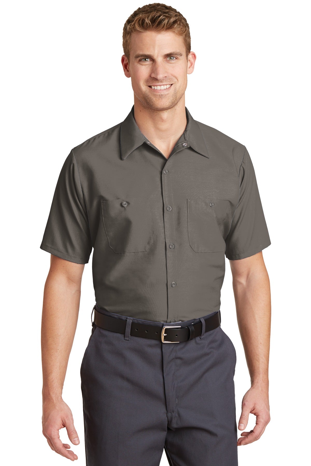 Red Kap Short Sleeve Industrial Work Shirt SP24 Grey