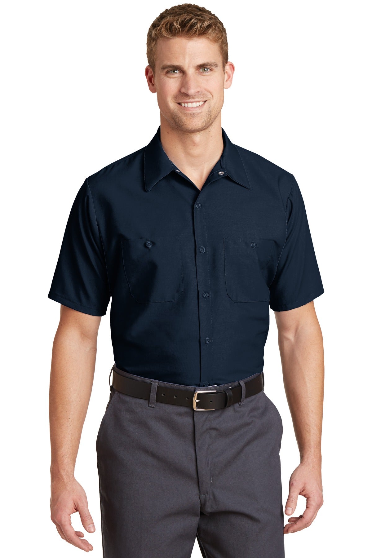 Red Kap Short Sleeve Industrial Work Shirt SP24 Navy