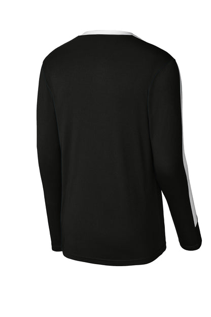 Sport-Tek Competitor United Long Sleeve Crew ST100LS Black/ White