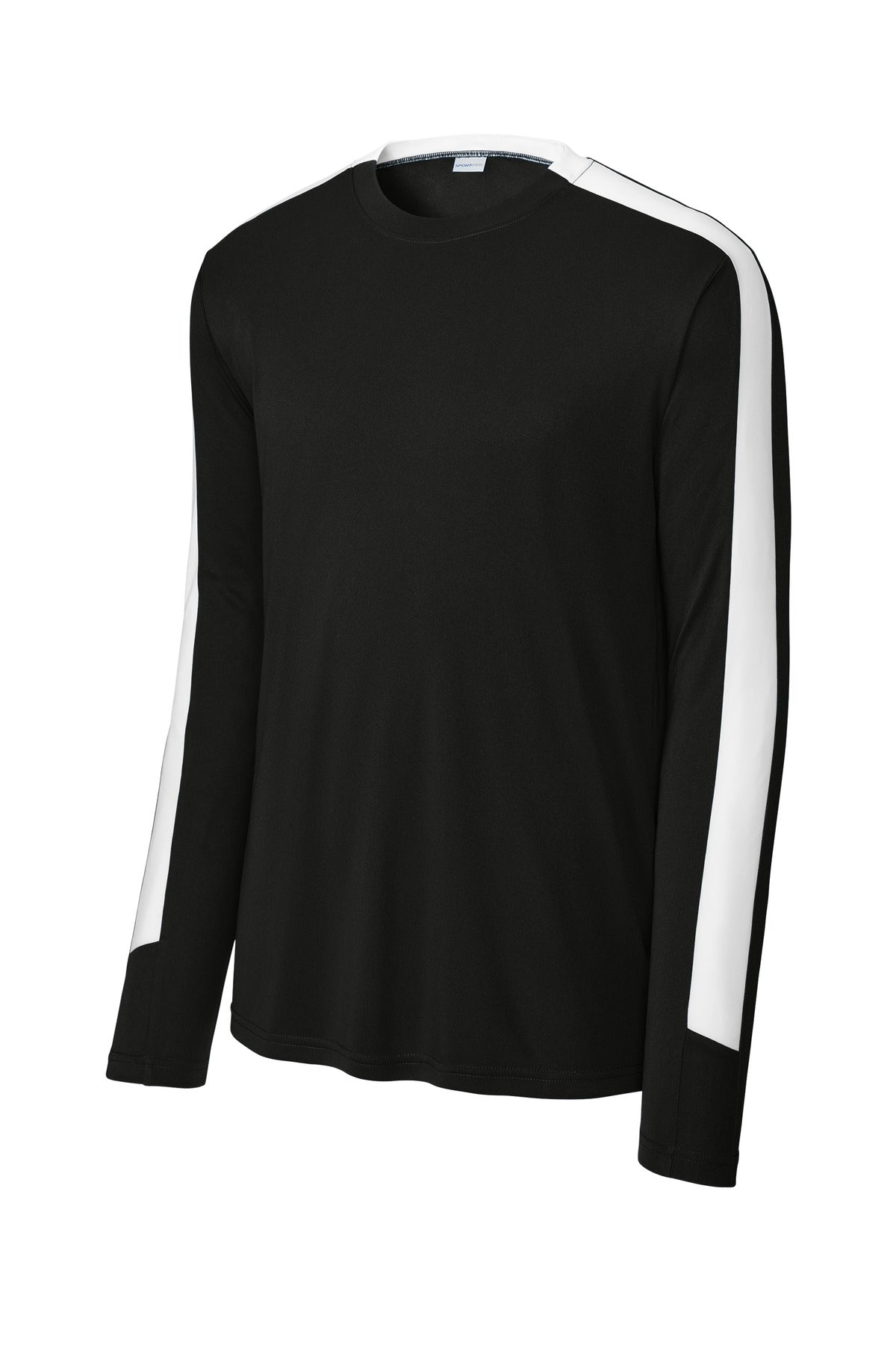 Sport-Tek Competitor United Long Sleeve Crew ST100LS Black/ White