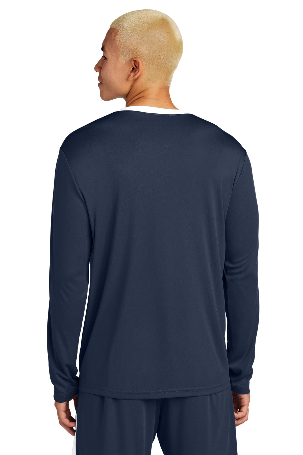 Sport-Tek Competitor United Long Sleeve Crew ST100LS True Navy/ White