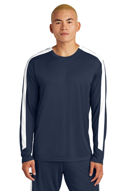 Sport-Tek Competitor United Long Sleeve Crew ST100LS True Navy/ White