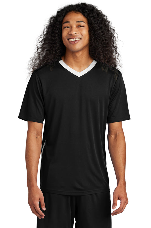 Sport-Tek Competitor United V-Neck ST101 Black/ White