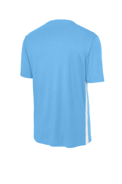Sport-Tek Competitor United V-Neck ST101 Carolina Blue/ White