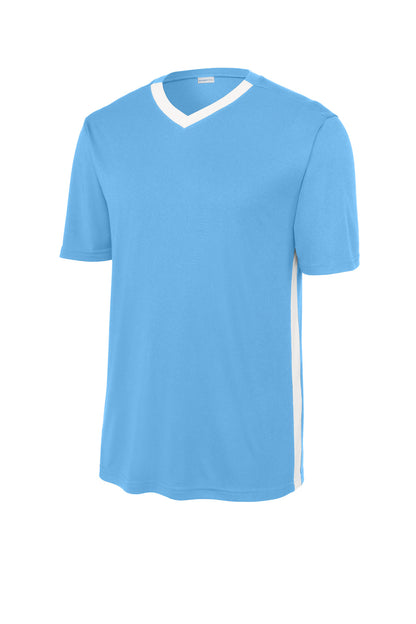 Sport-Tek Competitor United V-Neck ST101 Carolina Blue/ White